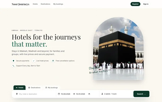 Noor hotel booking website theme